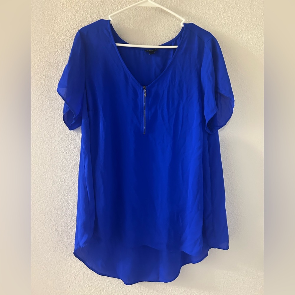 Blue dress shirt blouse